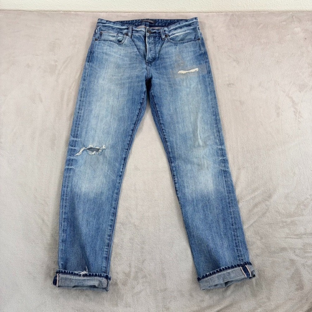 Banana Republic Premium Patchwork Distressed Selvedge Jeans in Blue Men 34x34